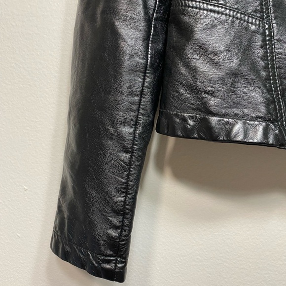 Free People Vegan Leather Moto Jacket Size 6 - Picture 5 of 10